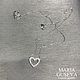 Колье сердечко серебро 925 пробы в инкрустации фианитов. Колье. MARIA GUSEVA Fashion Jewelry. Ярмарка Мастеров.  Фото №4