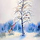 Painting watercolor 'Winter. The inhabitants of the forest', Pictures, Kansk,  Фото №1