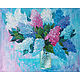 Lilac oil painting with flowers still life flowers painting, Pictures, St. Petersburg,  Фото №1