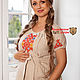 Dress with embroidery 'Bereginya' MIDI with a secret for feeding, Dresses, St. Petersburg,  Фото №1