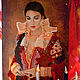 Oil painting on canvas with a portrait of Monica Bellucci Queen. Pictures. House of the Sun (irina-bast). My Livemaster. Фото №5