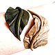 Bracelet to Brooch Leaves Tara Green Brown Marsh. Hard bracelet. De-Si-Re. Online shopping on My Livemaster.  Фото №2