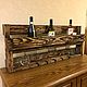 Винная полка деревянная на 10 бутылок вина и 5 бокалов, Полки, Ульяновск,  Фото №1