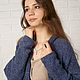  Кардиган вязаный женский синий меланж кардиган из шерсти. Кардиганы. Favoritejersey Кардиганы Топы Джемперы. Интернет-магазин Ярмарка Мастеров.  Фото №2