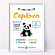 Yandex. Metrica poster with a Panda for a boy or girl, Metrics, St. Petersburg,  Фото №1