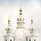 Photo painting for the interior in white and blue pastel colours. The architecture Author's photo to purchase. The domes of the Smolny Cathedral of the resurrection of Christ, Elena Anufrieva
