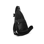 Сумки и аксессуары handmade. Livemaster - original item Men`s bag: Men`s leather bag Black Lucky Mod S58-712. Handmade.