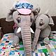 Elephants. Mom and her baby Jumbo. Theatrical tablet doll, Puppet show, Voronezh,  Фото №1