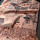 Винтаж: Коралловый шарф палантин с городским узором. Платки винтажные. Irina-ekw. Ярмарка Мастеров.  Фото №4