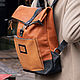 City backpack made of Caramel leather. Backpacks. MART. My Livemaster. Фото №4