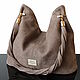  Hobo Bag with Twisted Handle Beige Suede Embossed, Crossbody bag, Bordeaux,  Фото №1