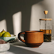 Посуда handmade. Livemaster - original item Wooden large cedar mug for drinks 400 ml. C74. Handmade.