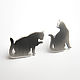 Earrings silver 'two cats'. Stud earrings. Papulova - авторское серебро.. Online shopping on My Livemaster.  Фото №2