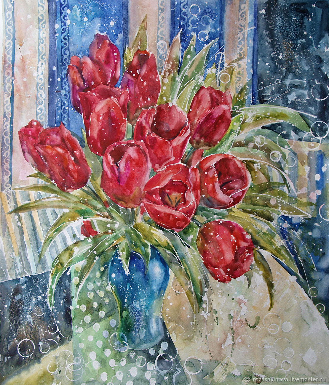 Painting with watercolors And I heart nice tulips, Pictures, Magnitogorsk,  Фото №1