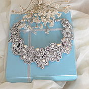 Украшения handmade. Livemaster - original item Pearl necklace Tenderness Soutache embroidery with pearls. Handmade.