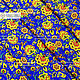 Ткань габардин хохлома на синем, Ткани, Сергиев Посад,  Фото №1