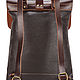 Leather backpack 'Gray' (dark brown). Backpacks. Russian leather Guild. Online shopping on My Livemaster.  Фото №2