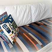 Для дома и интерьера handmade. Livemaster - original item Denim blanket-plaid Stripe. Handmade.
