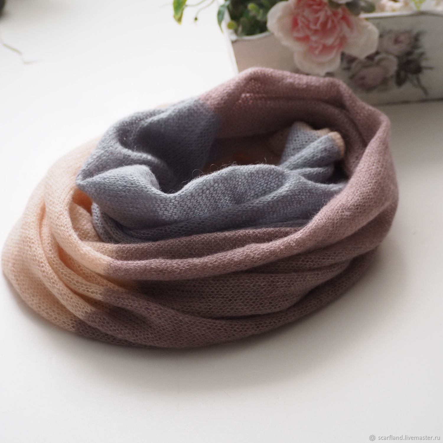 Снуд вязаный в два оборота из кид-мохера в интернет-магазине Ярмарка ...