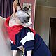 Clothing for cats 'Fleece jacket - Blue with red', Pet clothes, Biisk,  Фото №1