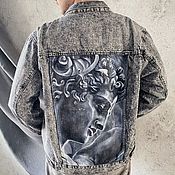 Джинсовая куртка с авторской росписью Дракула