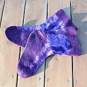 Аксессуары handmade. Livemaster - original item Purple felted socks Home Slippers Warm beautiful for home cottages. Handmade.