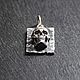 Подвеска с черепом квадратная из серебра 925. Подвеска. Rhyton Jewelry. Интернет-магазин Ярмарка Мастеров.  Фото №2