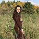 Платье-миди "Шоколад"  (шерсть 100%, коричневый цвет). Платья. IRINA GRUDKINA Handmade Knitwear. Ярмарка Мастеров.  Фото №14