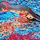 Яркая декоративная летняя картина Девушка ныряет в воду, Картины, Санкт-Петербург,  Фото №1