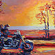 Oil painting 'Forward', 50-30 cm, motorcycle. Pictures. Zhanne Shepetova. Online shopping on My Livemaster.  Фото №2