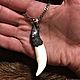 the large Fang of a wolf with a silver finial, free shipping. Amulet. h-a-n--t-e-r. My Livemaster. Фото №6