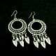 Round earrings with pendants of feathers, Nickel silver. Earrings. Sunny Silver. My Livemaster. Фото №5