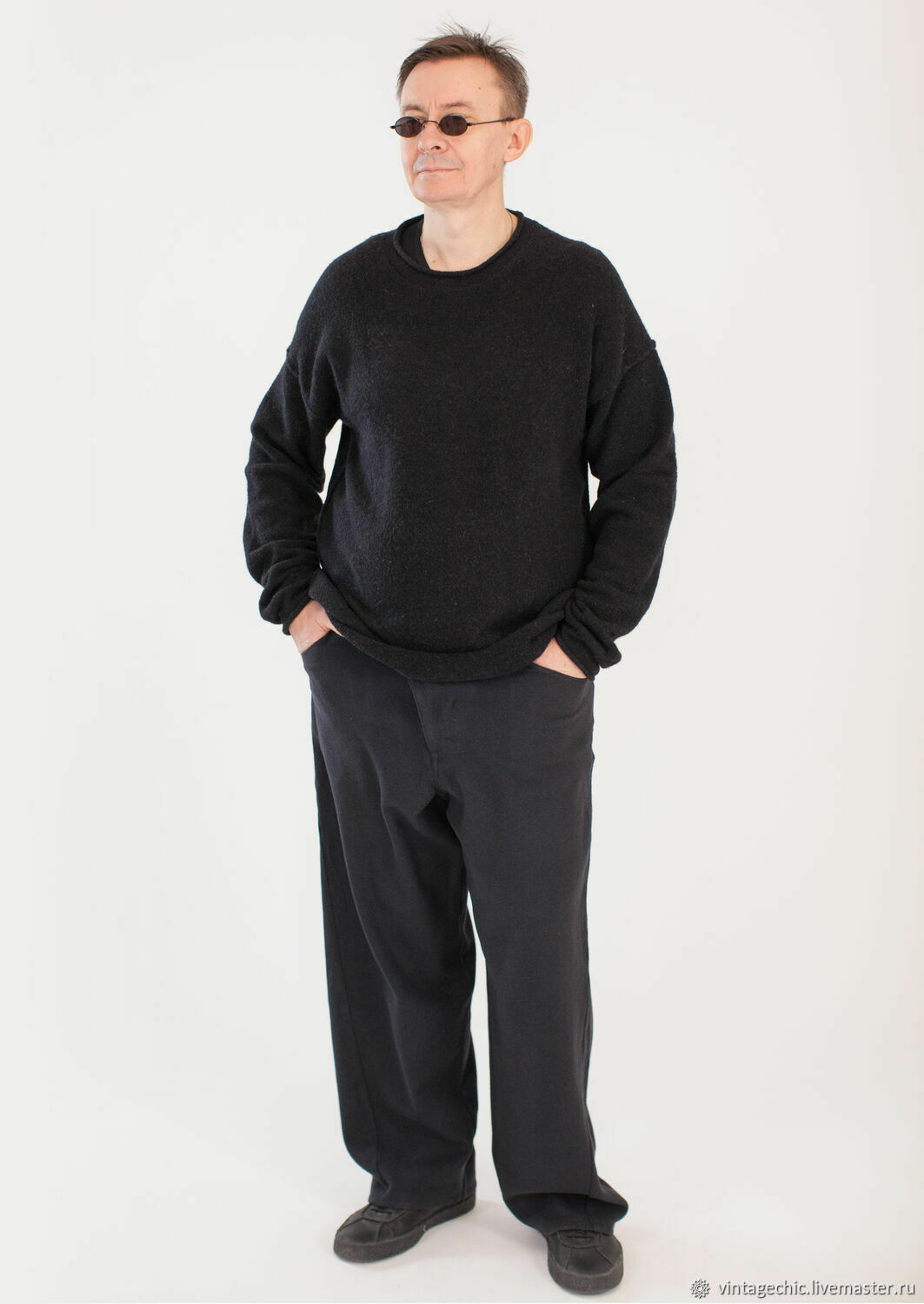 Штаны мужские широкие из шерсти с кашемиром MUHA-426Mb в интернет ...