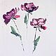 A small painting with flowers. Flowers on a white background in oil, Pictures, Moscow,  Фото №1