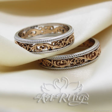 Картины и панно ручной работы. Ярмарка Мастеров - ручная работа Обручальные кольца парные Арт 432. Handmade.