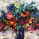 Painting flowers in a vase 'Flower fantasy 2' oil painting, Pictures, Asha,  Фото №1