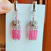Украшения handmade. Livemaster - original item Chandelier earrings with pink spinel. Handmade.