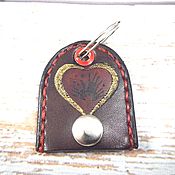 Сумки и аксессуары handmade. Livemaster - original item Leather key ring with a secret pocket and an engraved Family. Handmade.