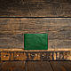 Маленький зеленый кошелек из натуральной кожи. Кошельки. Creative Leather Workshop. Интернет-магазин Ярмарка Мастеров.  Фото №2