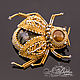 The Golden beetle. Brooch. Only gold and silver beads. Brooches. N_Belokon_jewelry. My Livemaster. Фото №5
