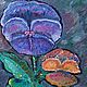 Oil painting on a wooden board.Pansies. Pictures. Painting. Matryoska. (kiseleva-nata). My Livemaster. Фото №4