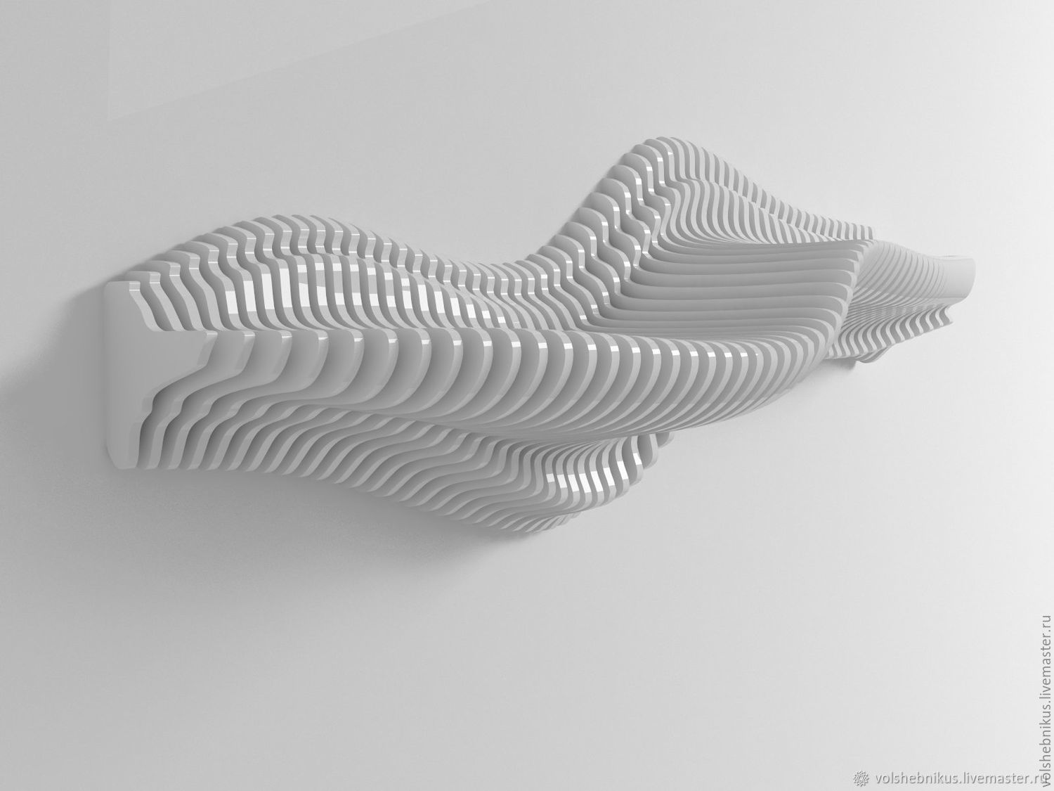 Parametric shelf "Wave" купить на Ярмарке Мастеров Shelves, Moscow