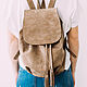 Backpack suede gray. Backpacks. LITTLE BIRDS leather crafts. Online shopping on My Livemaster.  Фото №2