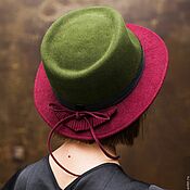 Шляпа летняя ИРИС. Фиолетовая женская шляпка-клош с большими полями