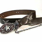 Аксессуары handmade. Livemaster - original item Leather belt for WESTERN STAR pants