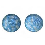 Украшения handmade. Livemaster - original item Cufflinks with hand painted blue color. Handmade.