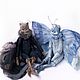 Кошка-Бабочка Ночь. Будуарная кукла. Юлия Гетман. Ярмарка Мастеров.  Фото №6
