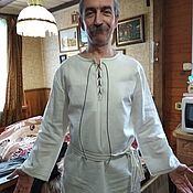 Одежда handmade. Livemaster - original item Slavic linen shirt, handmade. Handmade.