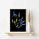 Mini painting with irises. Small paintings with hogweed. Landscape irises. Pictures. Zabaikalie. My Livemaster. Фото №5