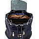 Кожаный рюкзак "Альфонс" (синяя замша). Рюкзаки. ЭклектикАрт. Ярмарка Мастеров.  Фото №5